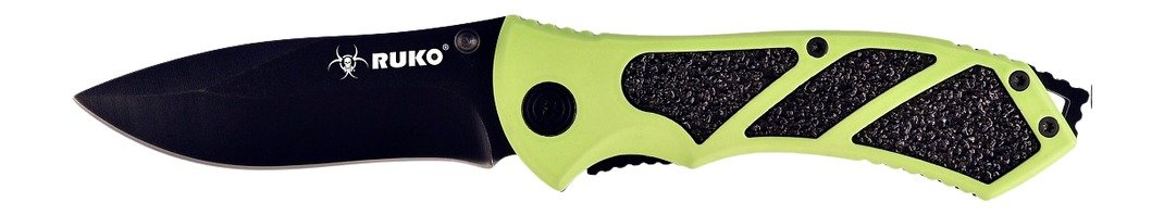 RUKO RUK0061HG 440A Folding Knife HiViz Green - RUKO