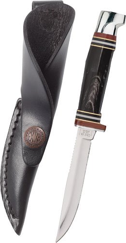 Case Cutlery 17916 Buffalo Horn Hunter Stainless 3.125 In Leather Sheath - Case Cutlery
