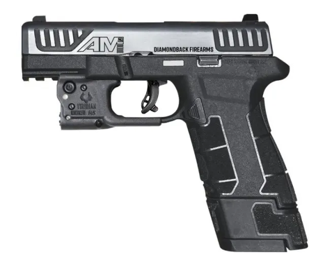 Diamondback DB0301P031 AM2 9mm Pistol 3.5" Barrel Viridian Laser Black