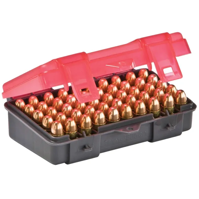 Plano Ammo Box .380 Auto/9mm 50 Rounds Charcoal/Rose 1224-50 - Plano Molding Company - 9mm, .380 Auto