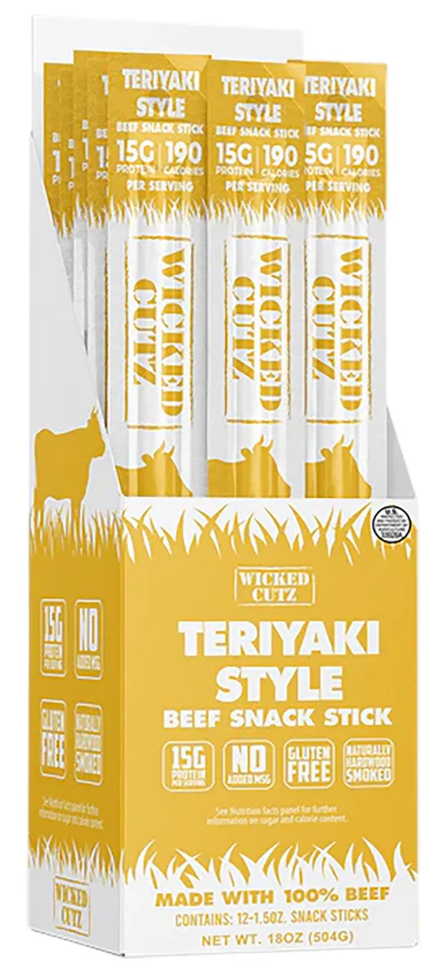 Buy Wicked Cutz WCBS12TY Teriyaki Beef Sticks 12 Pack online