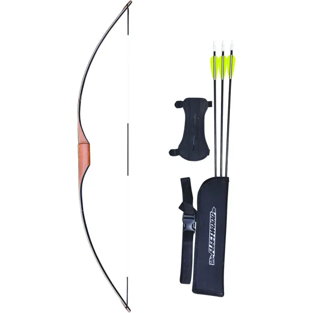 OMP Lil' John Longbow Set 10 lb 16" Right Hand with Arrows, Quiver, Case - Western Recreation