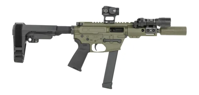 Shark Coast Tactical SCC8165CAODG-S Creepy Andrew 9mm Luger 30+1 Polymer SB Tactical SBA3 Brace
