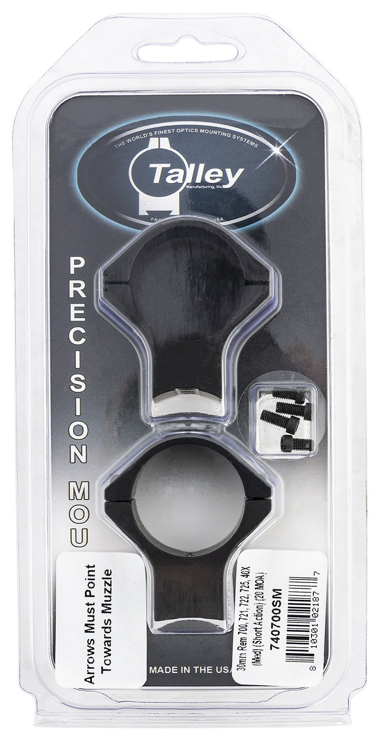 Talley 740700SM 2-Piece 30mm Medium Scope Mounts Matte 20 MOA - Talley