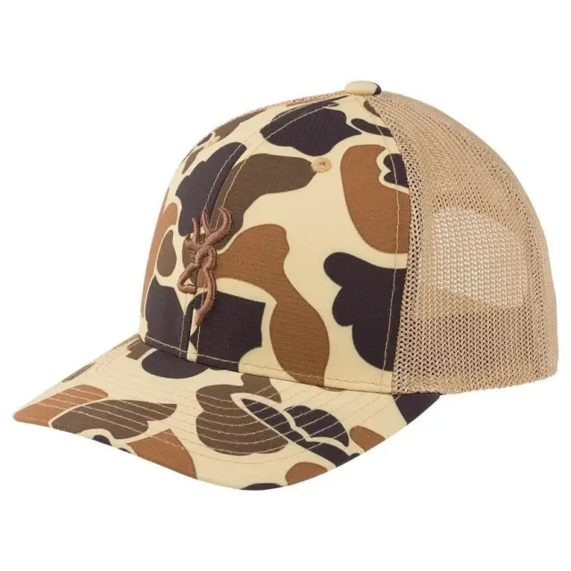 Buy Browning Cupped Up Mesh Cap Vintage Tan Camo Adjustable Flexfit Closure online