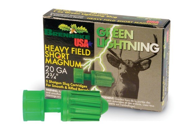Brenneke Green Lightning Slugs 20 ga. 2 3/4 in. 1 oz. 5 rd. - Brenneke