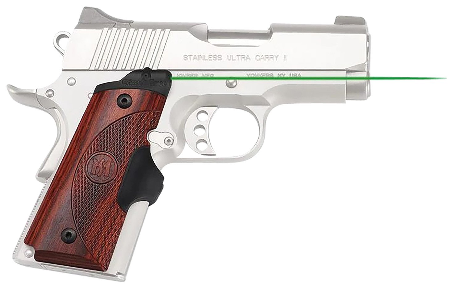 Crimson Trace LG902G Lasergrips Black Green Laser 1911 Compact 532nM - Crimson Trace - 0.50" AT 50 FT