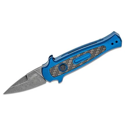 Kershaw 7130BLUBW Launch 12CA Mini-Stiletto 1.9" Blue Carbon Fiber - Kershaw