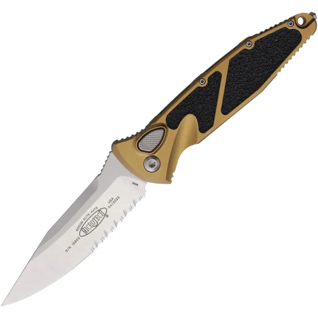 Microtech Socom Elite 160A-11TA 3.98 In Auto Stonewash PS Tan Alu Handle - MICROTECH for sale at Iron and Lace