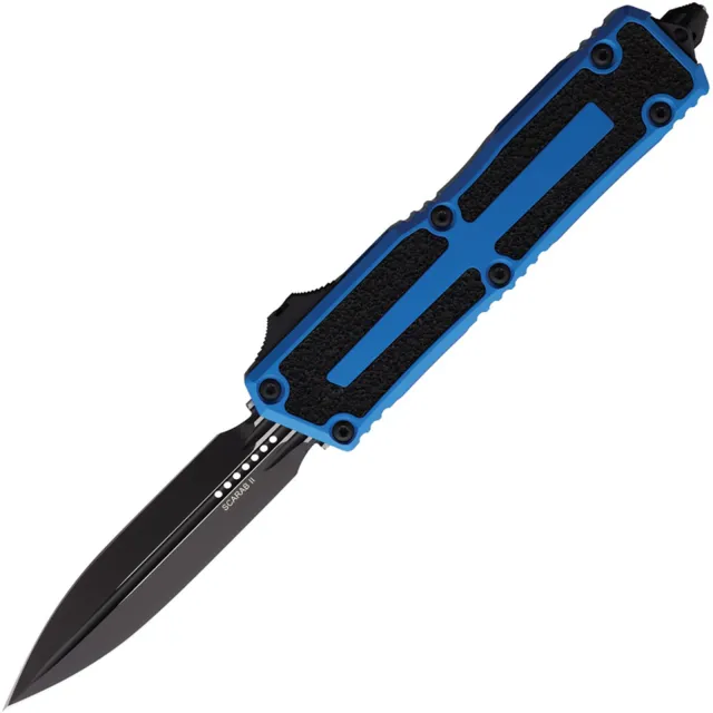 Microtech Scarab II G3 3.97 In DE Black Blue ALU Handle - MICROTECH