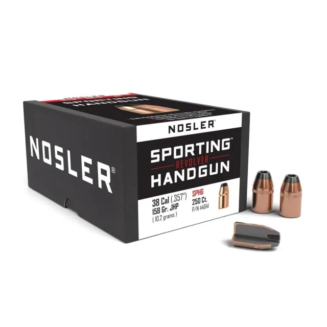 Nosler Sporting Handgun Revolver .38 Cal 158 Grain JHP 250 Count - Nosler - 38 CALIBER