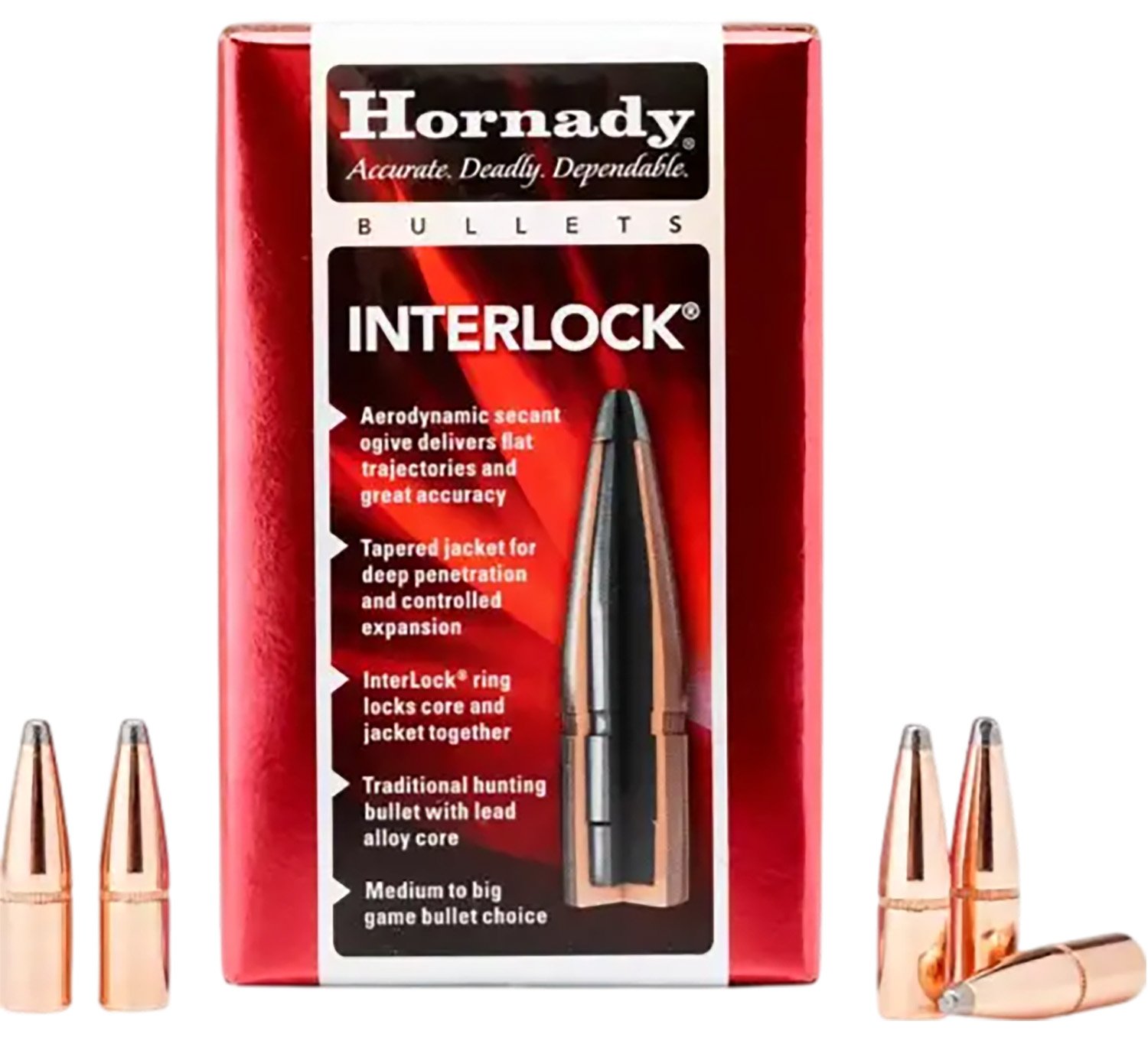 Hornady 3060 InterLock Hunting 30 Cal .308 170 gr Flat Point (FP) - Hornady - .308
