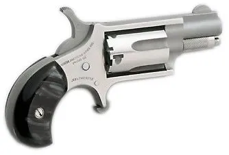 NAA NAA-22LR-GP-B Mini-Revolver 22 LR 1 1/8" Stainless Pearl Grips - NAA - 22 LR