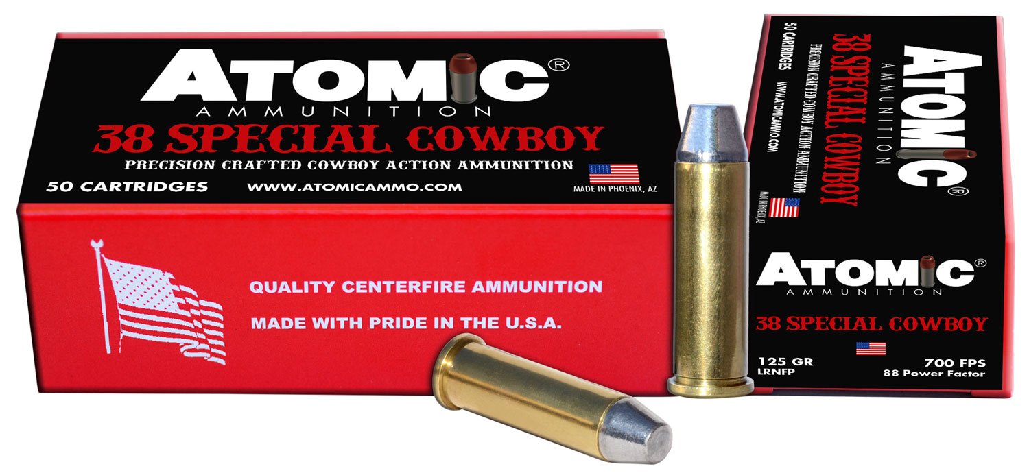 Atomic Ammunition 00451 .38 Special 125gr LRNFP 50 Rounds - Atomic Ammunition - 38 Special