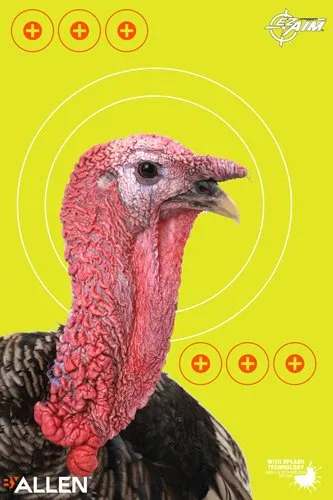 Allen EZ Aim Non-Adhesive Turkey Target 12x18 Yellow 8 Pack - Allen Company