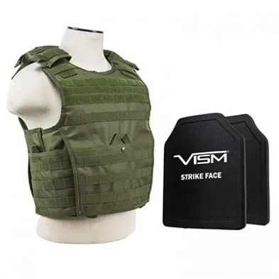 NcStar EXPERT PLATE CARRIER VEST OD GREEN W/ 2 10...