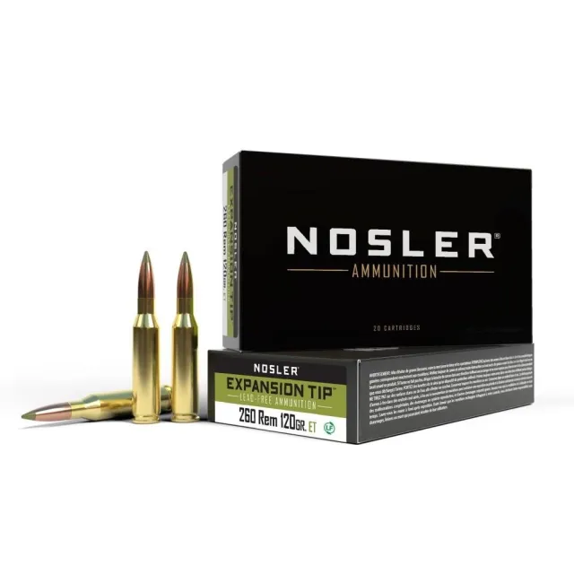 Nosler E-Tip Rifle Ammunition 260 Rem 120gr 2750 fps 20/ct Lead-Free - Nosler - 260 Rem