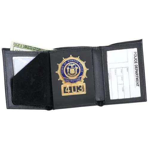 Strong Leather Tri-Fold Badge Wallet Dress Style Leather - Strong Leather