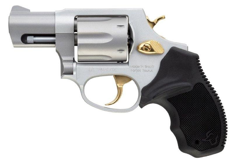 Buy Taurus 2-856029ULGLD Ultra-Lite Revolver, 38 Special +P, 2-Inch Barrel, 6-Round, Double-Action, Anodized Matte Finish with Gold Accents online