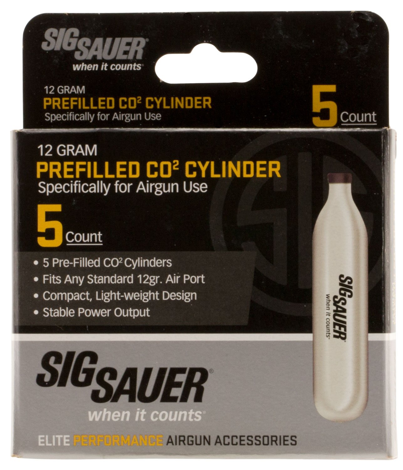 Sig Sauer Airguns AC125 CO2 Cylinders 12g 5 Pack - Sig Sauer - 12 GRAM