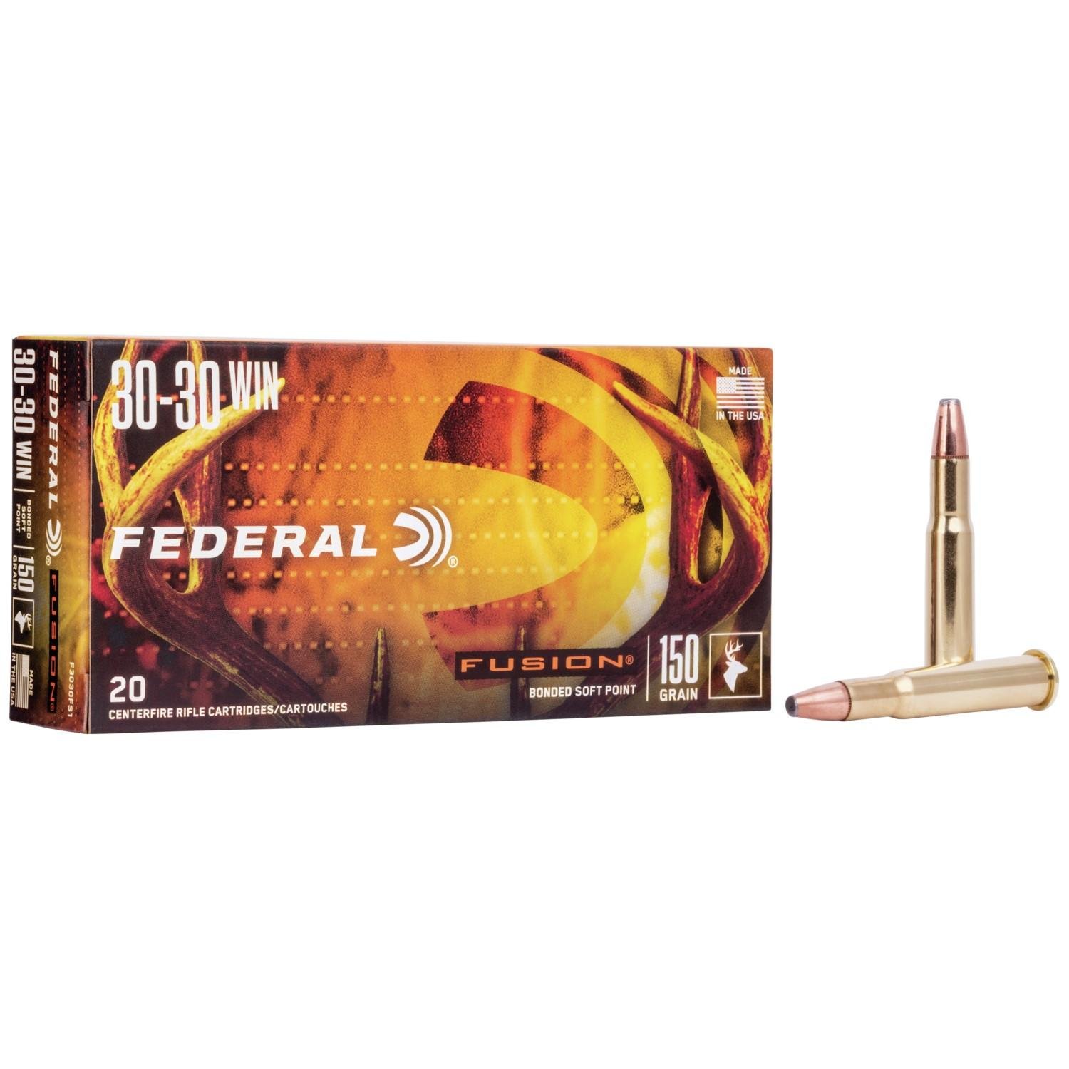 Federal F3030FS1 30-30 Win 150 Grain Fusion Soft Point 20 Rounds - Federal Premium Ammunition - 30-30 Win