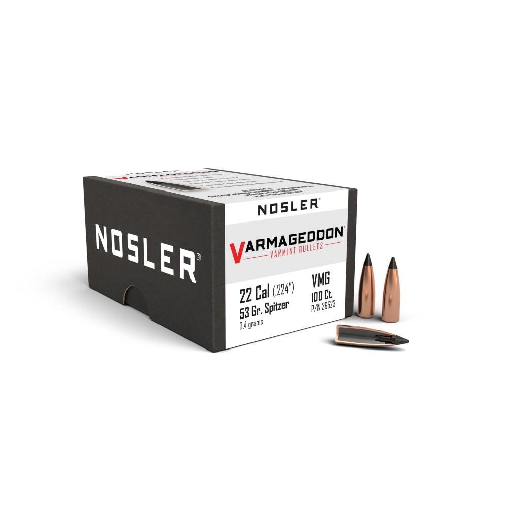 Nosler Varmageddon .224 Caliber 53gr FB Tipped Bullets 100 Pack 36523 - Nosler - 22 CALIBER