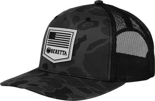 Beretta BC048T1675085Q Trucker Cap R112 Rubber Patch Black Duck Camo - Beretta