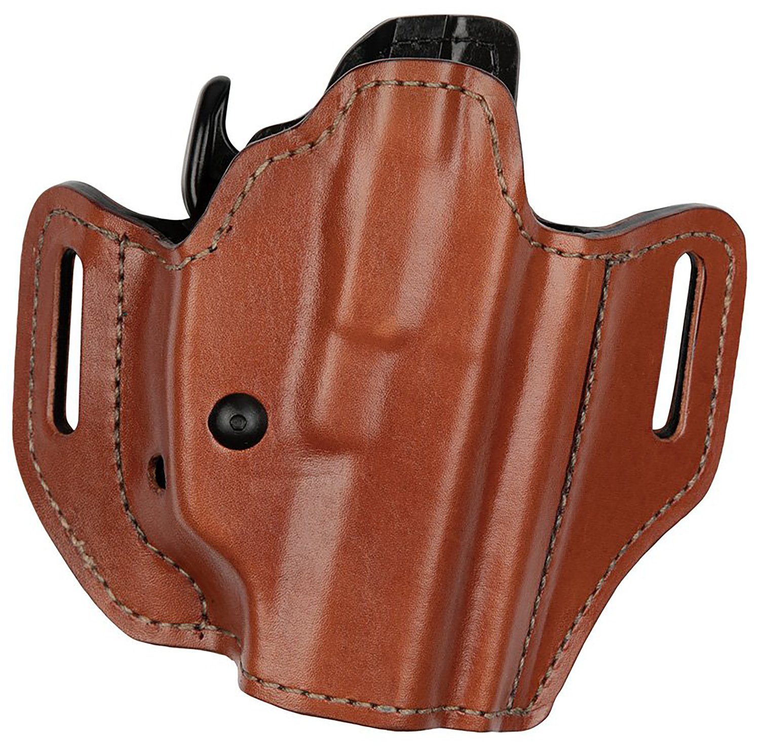 Buy Bianchi 38351 Allusion Assent Pro-Fit OWB Size 13 Tan Leather Belt Slide for Glock 17/22/Springfield XDS/Ruger American Pistol online