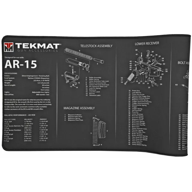 Buy TekMat TEK-R44-AR15 15"x44" Armorer's Bench Mat Black online