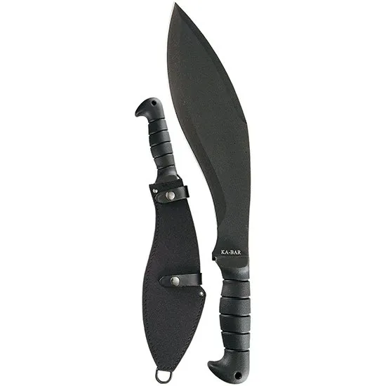 Ka-Bar 1249 Kukri 11.50" Black SK-5 Steel Blade/TPR Handle 17" Long Sheath