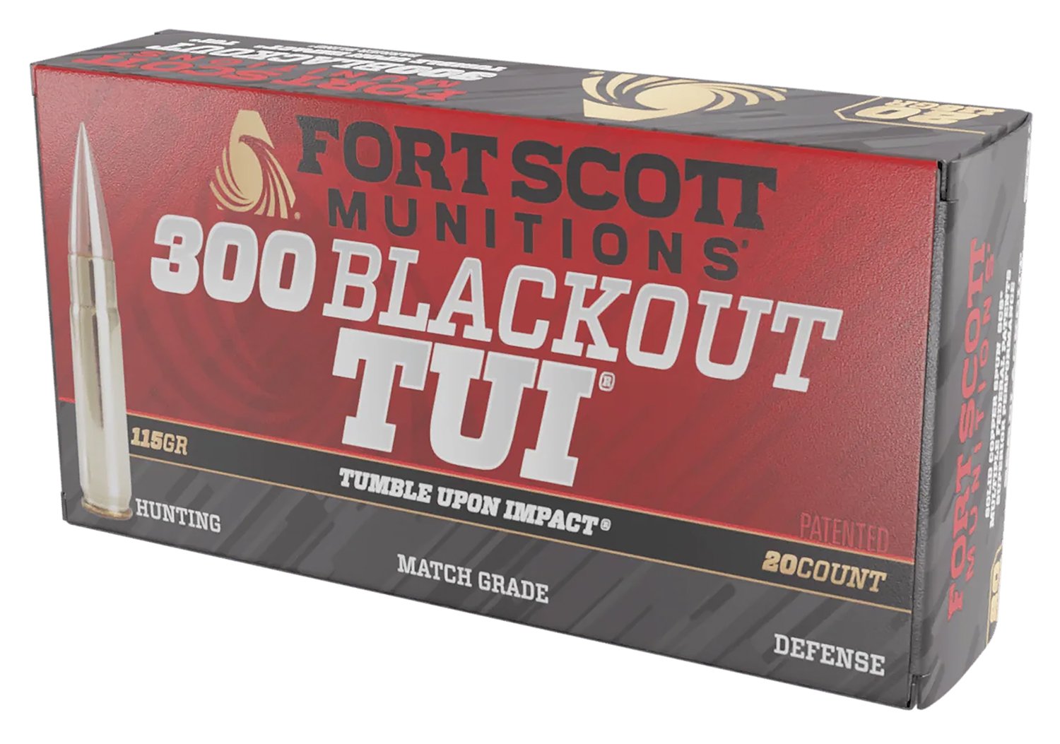 Fort Scott Munitions 300115SCV 300 Blackout 115gr Solid Copper Ammo 20 Rds - FSM - 300 Blackout