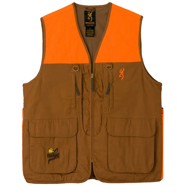 Buy Browning 3051193205 Pheasant Forever Vest 2X, Light, Cargo Pockets, No Embroidery online