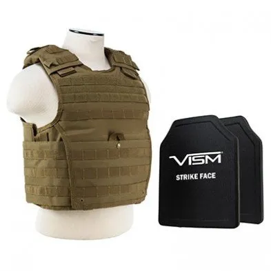 NcStar EXPERT PLATE CARRIER VEST TAN W/ 2 10X12 ...
