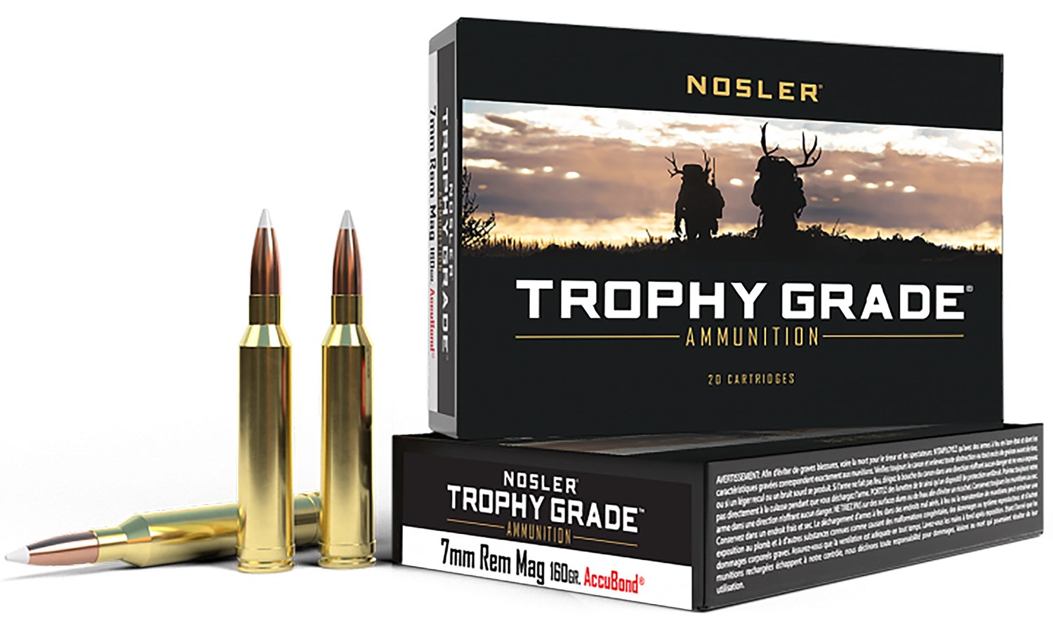 Nosler Trophy Grade 7mm Remington Magnum 160 Grain AccuBond 20 Rounds - Nosler - 7mm Rem Mag