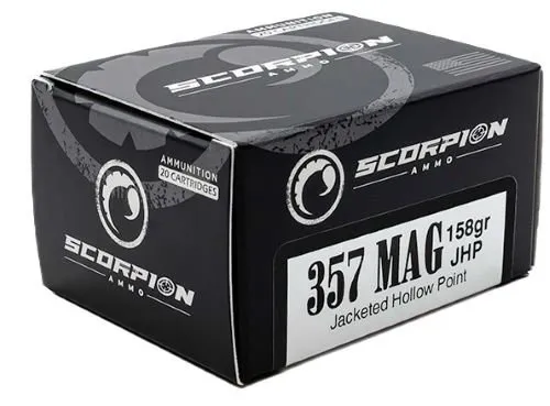 Scorpion Ammo 357 MAG 158gr Jacketed Hollow Point 20Rd Box