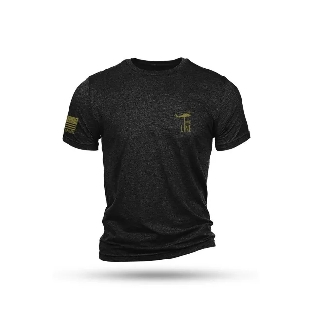 Nine Line American Camo Short Sleeve Shirt Black Triblend L - Nine Line Apparel
