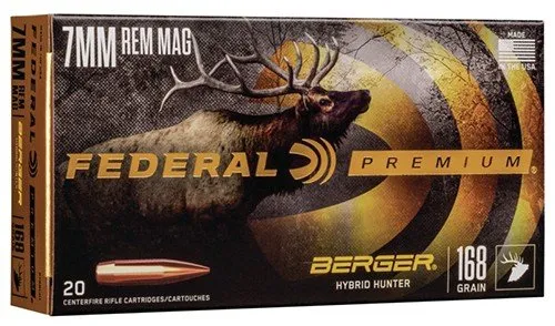 Buy Federal PR7BCH1 7mm Rem Mag 168gr Berger Hybrid Hunter Ammo 20 Rounds online