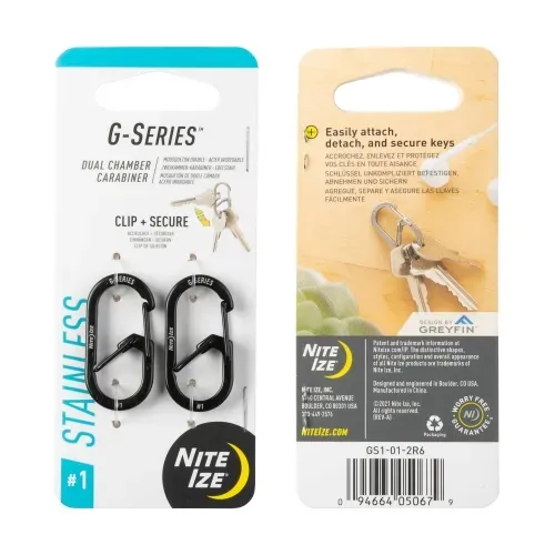 Nite-Ize G-Series Dual Chamber Carabiner #1 Small 2-Pack