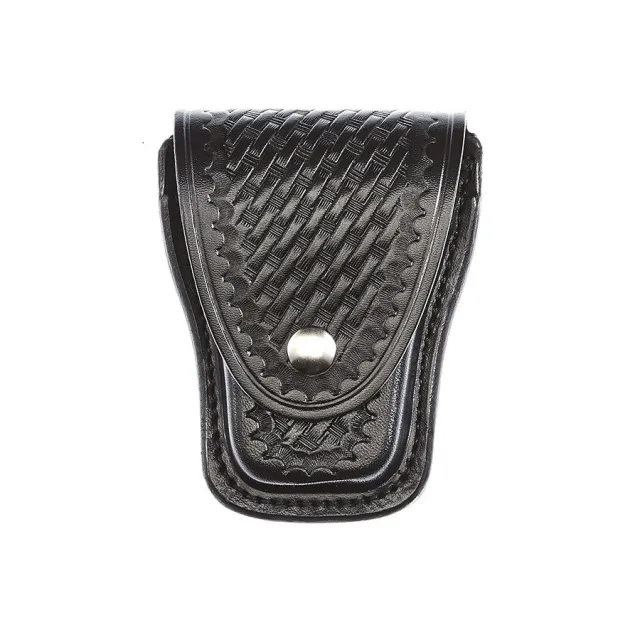 Aker Leather Teardrop Handcuff Case Black Leather Belt Loop