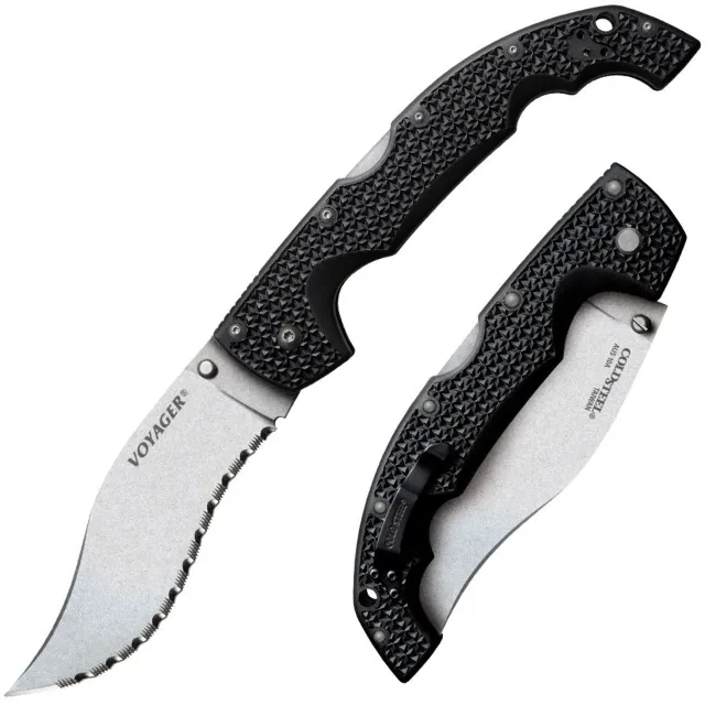 Cold Steel CS29AXVS Voyager XL 5.5" Serrated AUS-10A Blade Folding Knife - Cold Steel