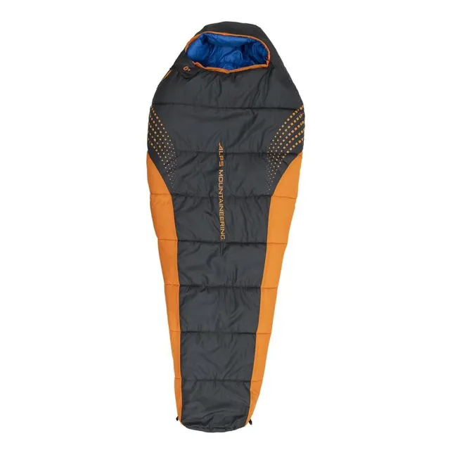 Alps Mountaineering Blaze 0 Regular Sleeping Bag 32x80 Charcoal/Orange - ALPS Brands