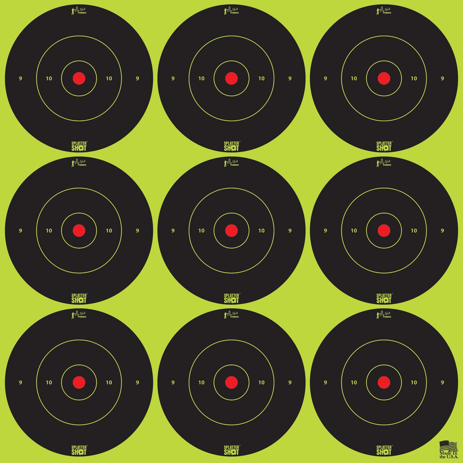 Buy Pro-Shot 2 SplatterShot Green Bullseye Targets Peel and Stick 108/ct online