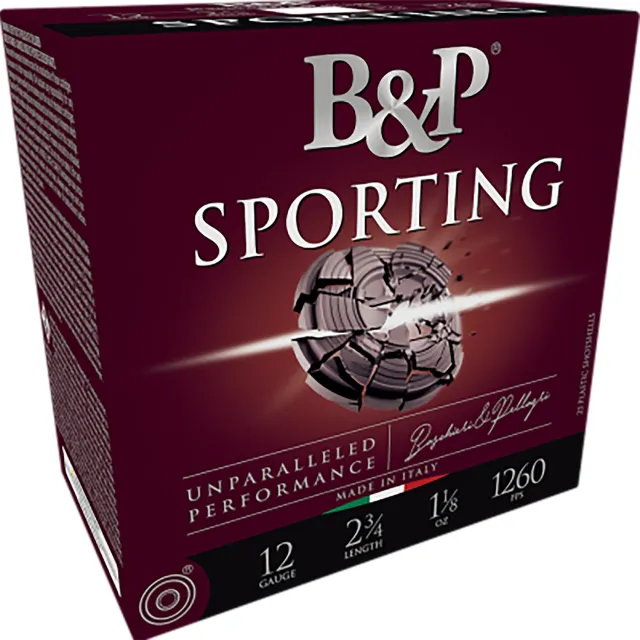 B&P Sporting Clay Shotgun Loads 12 ga. 2.75 in. 1 oz. 1200 FPS 8.5 Shot 25 rd. - Baschieri & Pellagri