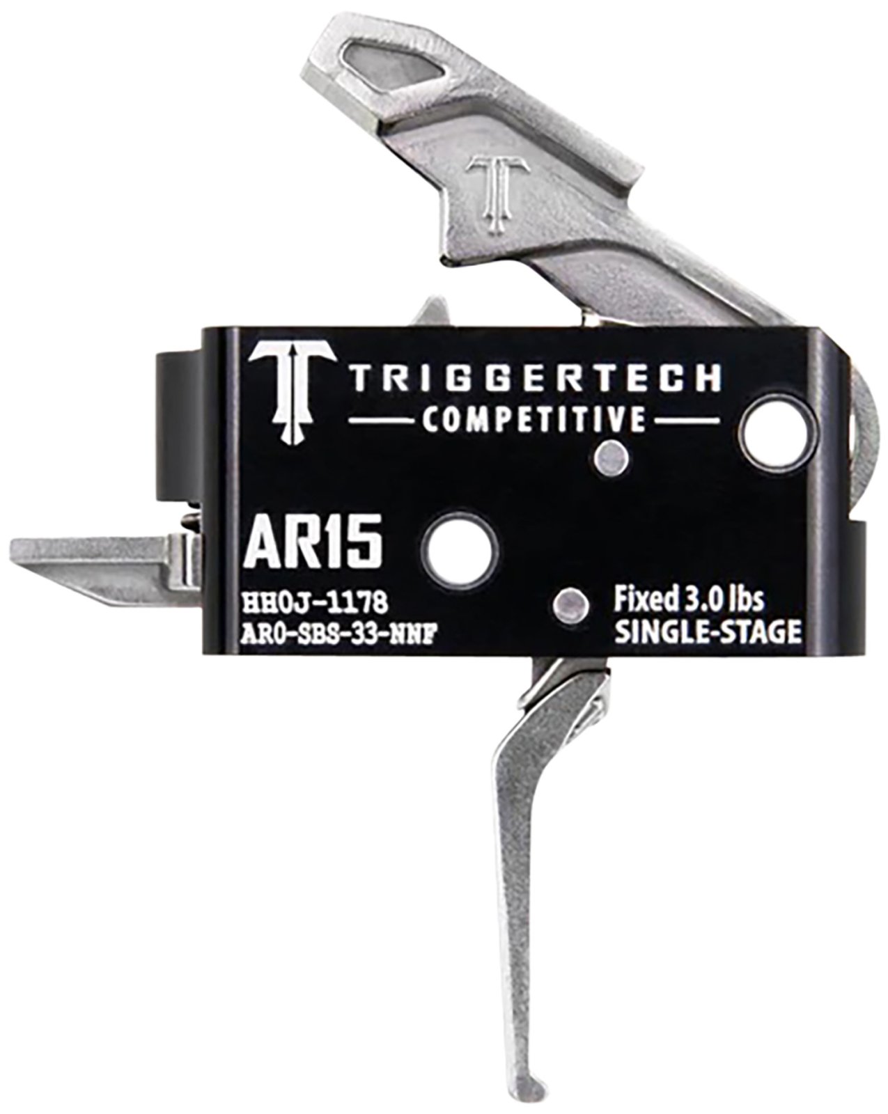 TriggerTech AR-15 Competitive Flat Single Stage 3lb Trigger AR0-SBS-33-NNF - TriggerTech