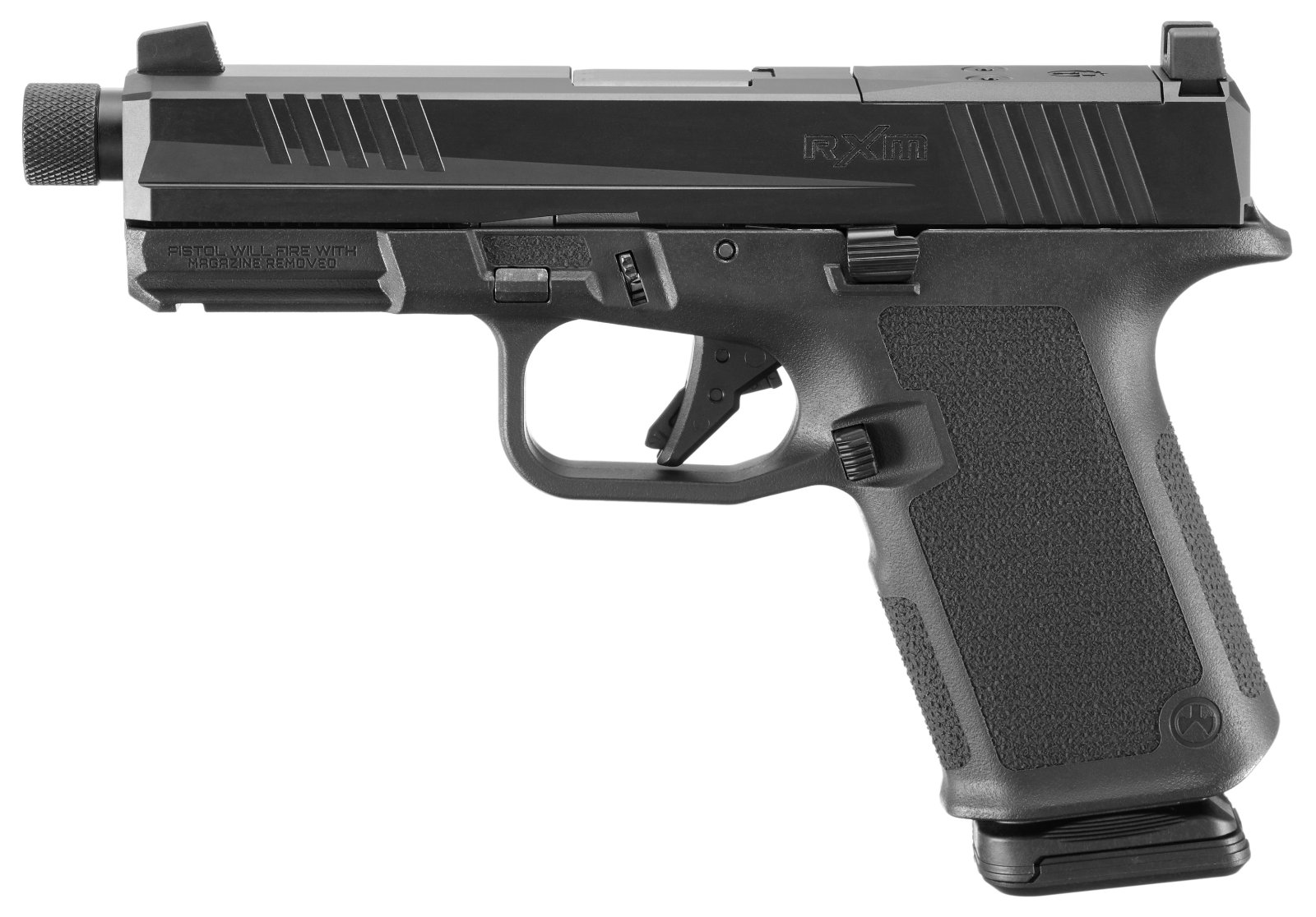 Ruger RXM Handgun 9mm Luger 15rd Magazines(2) 4.5 Threaded Barrel Black Poly Frame Front Night Sight