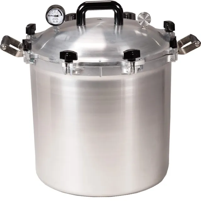 All American 941 Pressure Cooker 41.5 Qt, Metal-to-Metal Seal, 5-15 PSI - All American