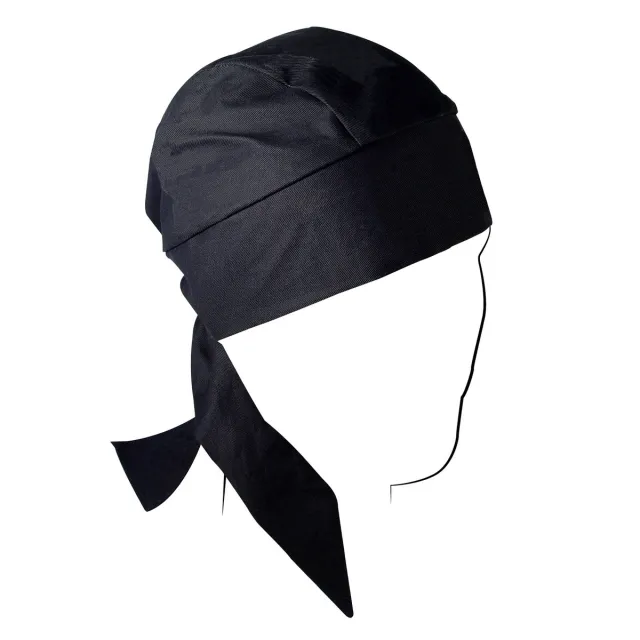 Zan Headgear Deluxe Flydanna Black Moisture-Wicking Headwrap