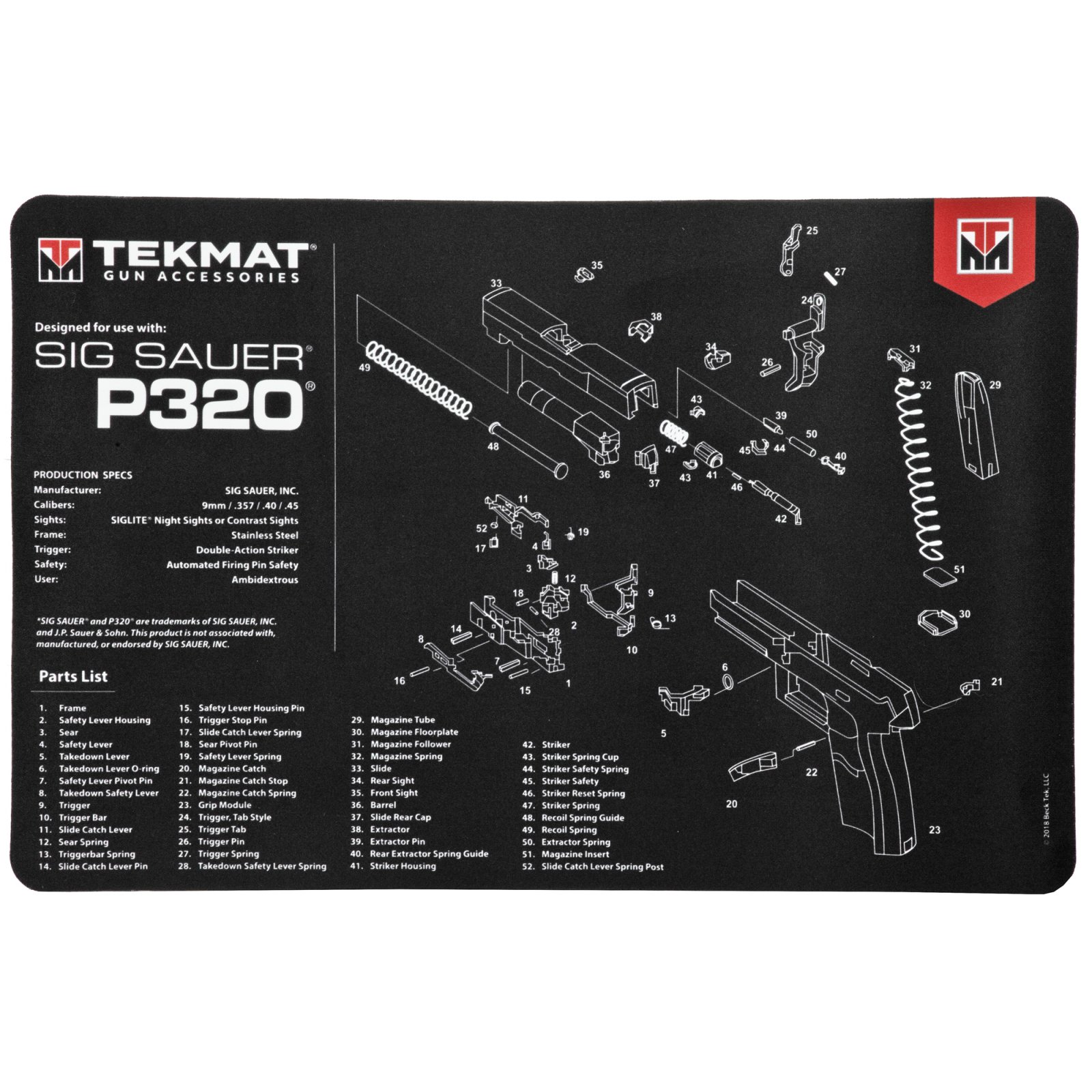 Buy TekMat 11x17 Gun Cleaning Mat Sig Sauer P320 11"x17" online