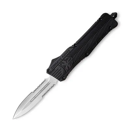 CobraTec LBCTK-1LDAG2SS 3.9" Dagger OTF D2 Steel Black Serrated Blade - CobraTec Knives