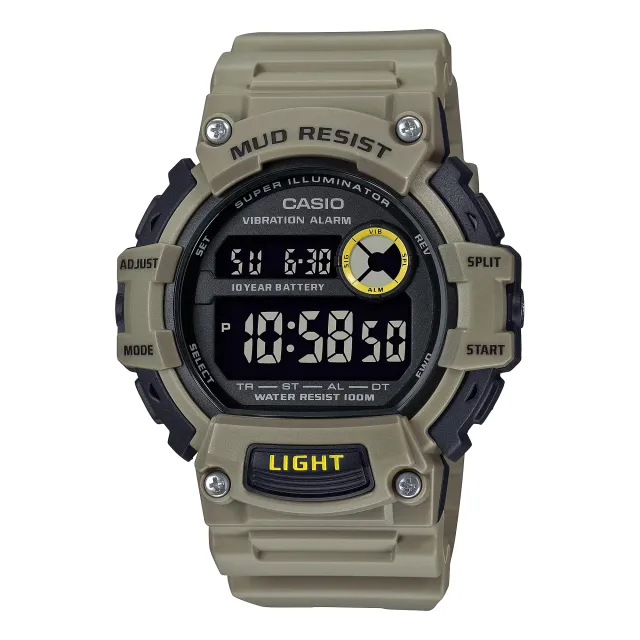 Casio Mud-Resistant Digital Watch Vibration Alarm TRT110H-5BV
